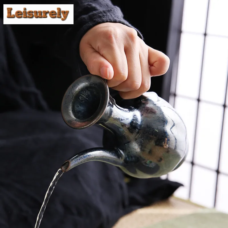 280ml Jianzhan Point Teapot Retro Tea Infuser Pot Household Tea Making Kettle With For Tea Decoration Collection Craft Supplies