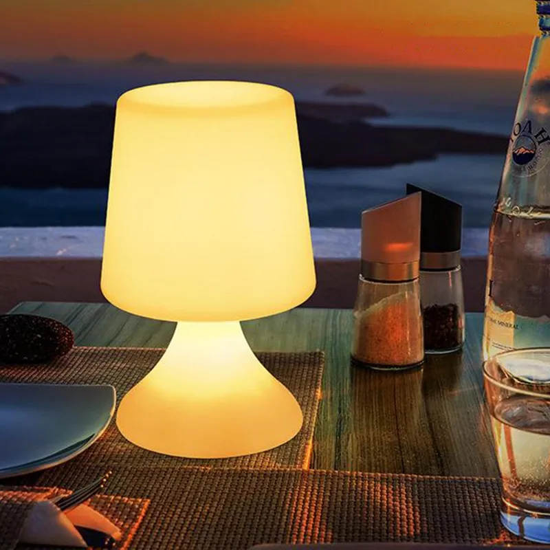 

Настольная лампа с дистанционным управлением, Водонепроницаемый ночник RGB для украшения кафе, ресторана, уличное освещение, прикроватные светильники