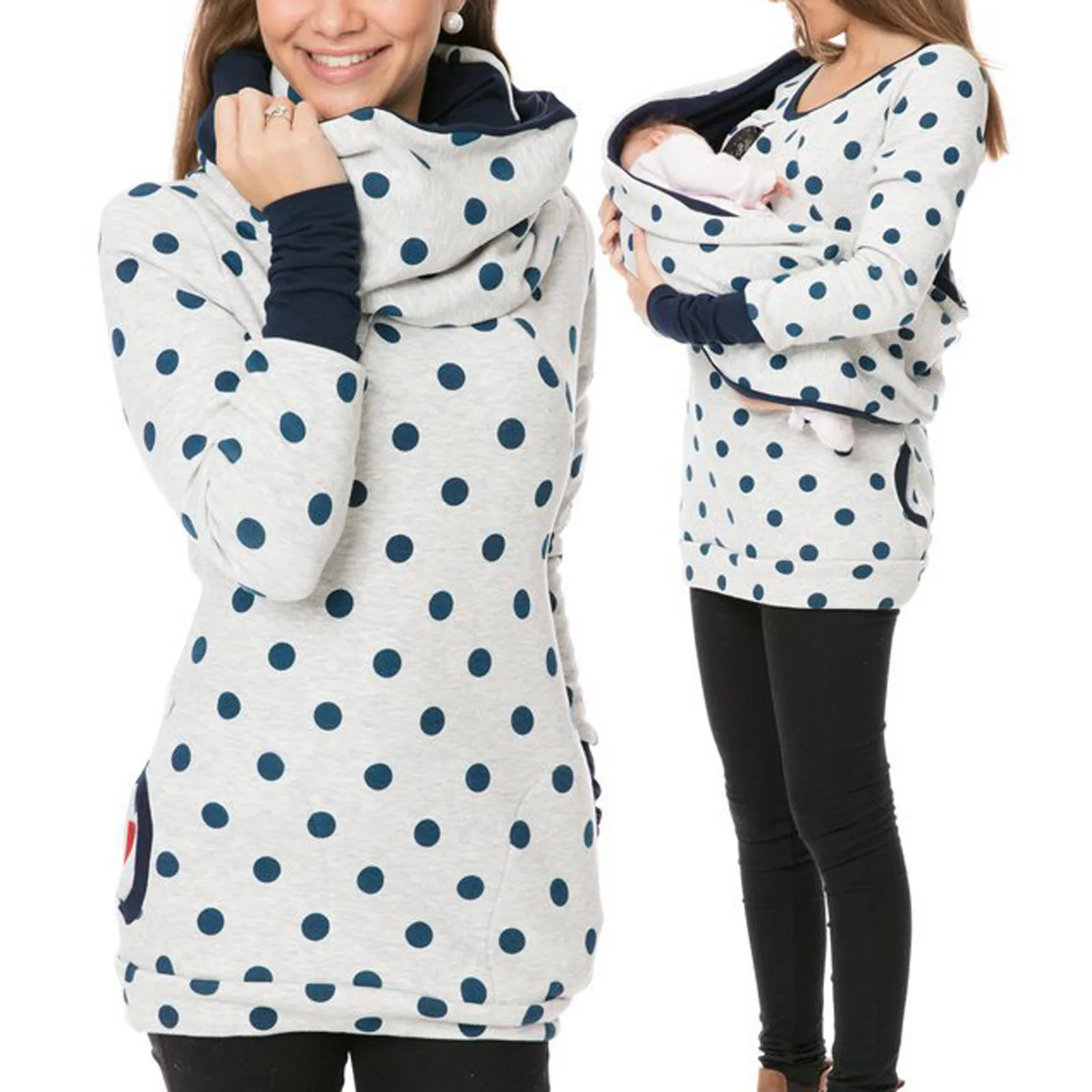 Maternity Nursing Hoodie Sweatshirt Winter Autumn Pregnancy Clothes Pregnant Women Breastfeeding Sweater Shirts