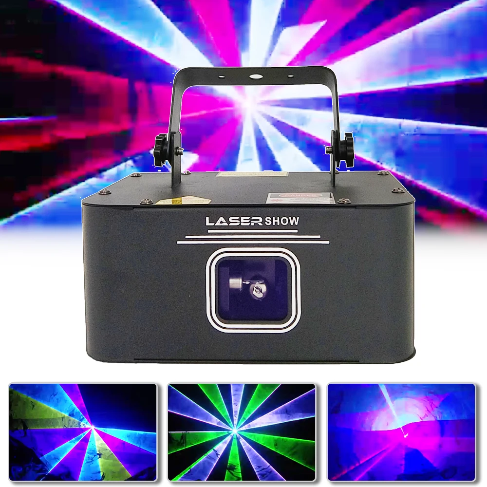 Yuer 2W Full Color Beam Projector Scanner Stage Illuminazione Laser Per Home Party Dj Disco Rj45 Xlr Connettore Interfaccia Luci Laser