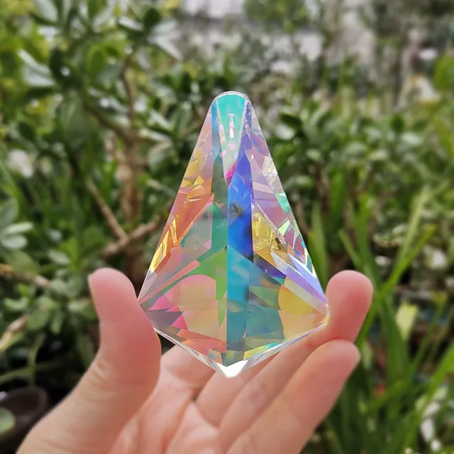 76 Mm -Es Függő Napsütő Kristálycsillár Prizma Alkatrészek Csakra Ablak Dekoráció Figure Diy Otthoni Esküvői - Image 6