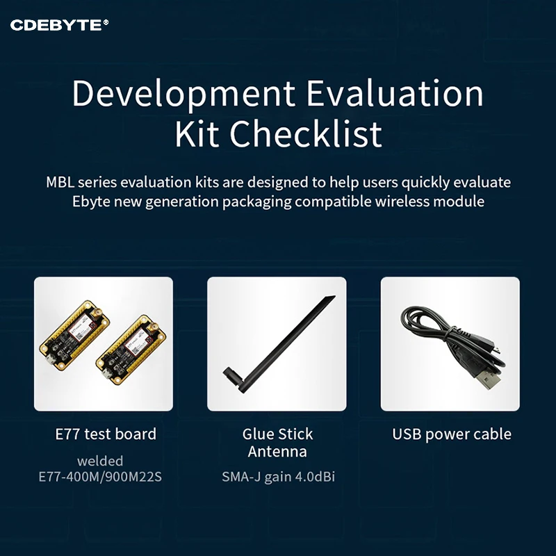 STM32WLE5CCU6 Lora Wireless Module 868MHz/915MHz Test Board Kit For E77-900M22S CDEBYTE E77-900MBL-01 SoC 22dbm 5.6KM
