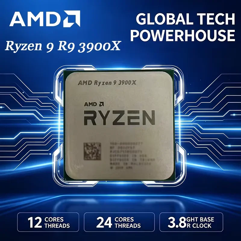 AMD R9 3900X Ryzen 9 3900X 3.8GHz 기본 속도 4.6GHz 최대 부스트 12코어 24스레드 AM4 고성능 CPU 오리지널 박스 없음