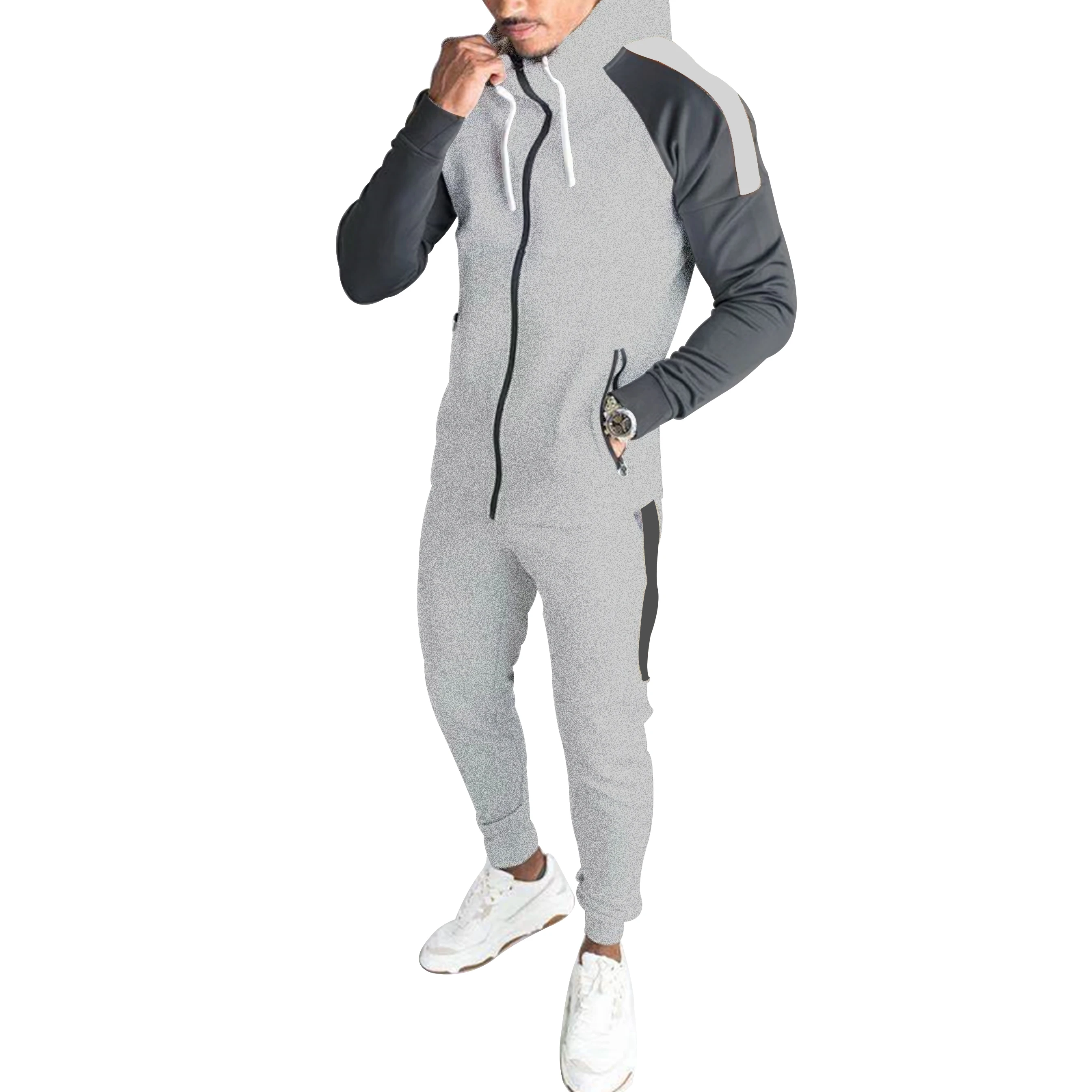 2023 Men Warm Lapel Jacket Sportwear Zipper Windproof Hoodies Male Sweatshirt+Sweatpants Suit 2Pcs Tracksuit Sets Winter Clothes
