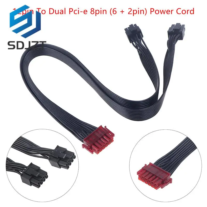 

Кабель питания, видеокарта для кабеля питания, 1 шт., 12pin-2 Pci-e 8pin (6 + 2Pin), видеокабель, 50 см