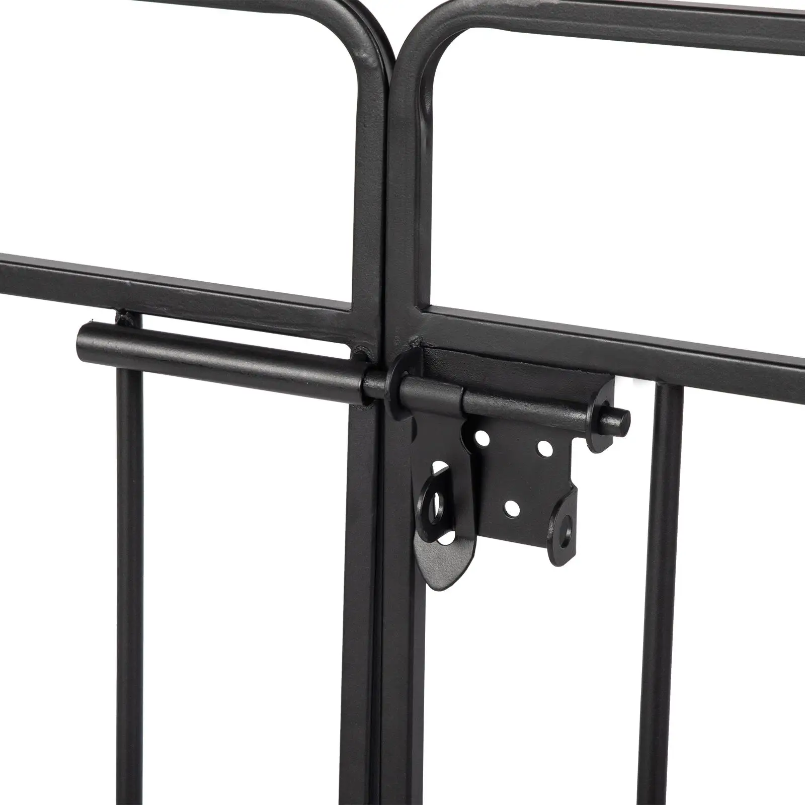 134.5x58.5x213cm Double Layer Arc Roof Iron Arch Door - Black Wrought Iron Courtyard Decoration 2