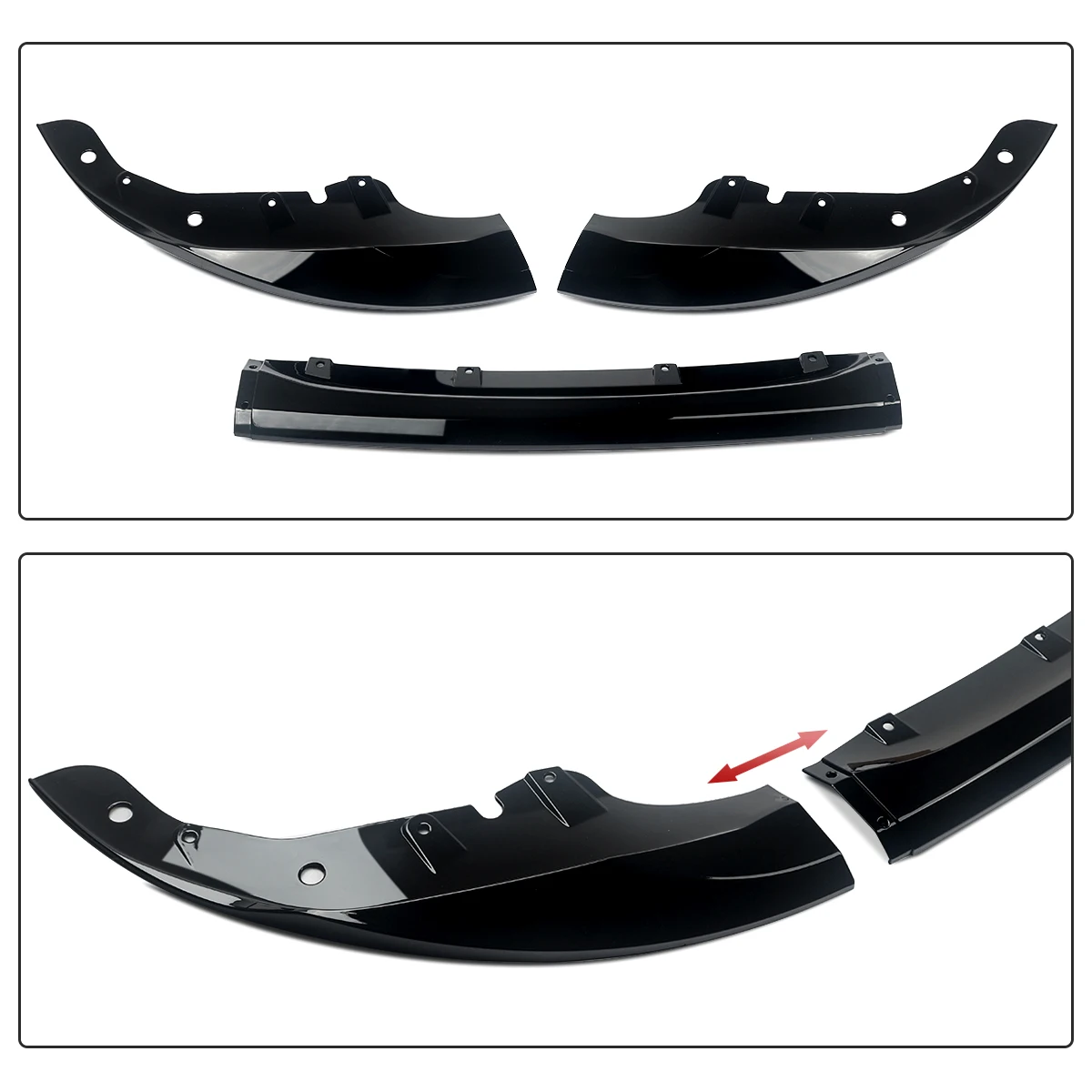 MagicKit Black CS Style Front Bumper Body Kit Spoiler Lip For BMW 4 Series G22 G23 2020-2022 Bodykits Tuning