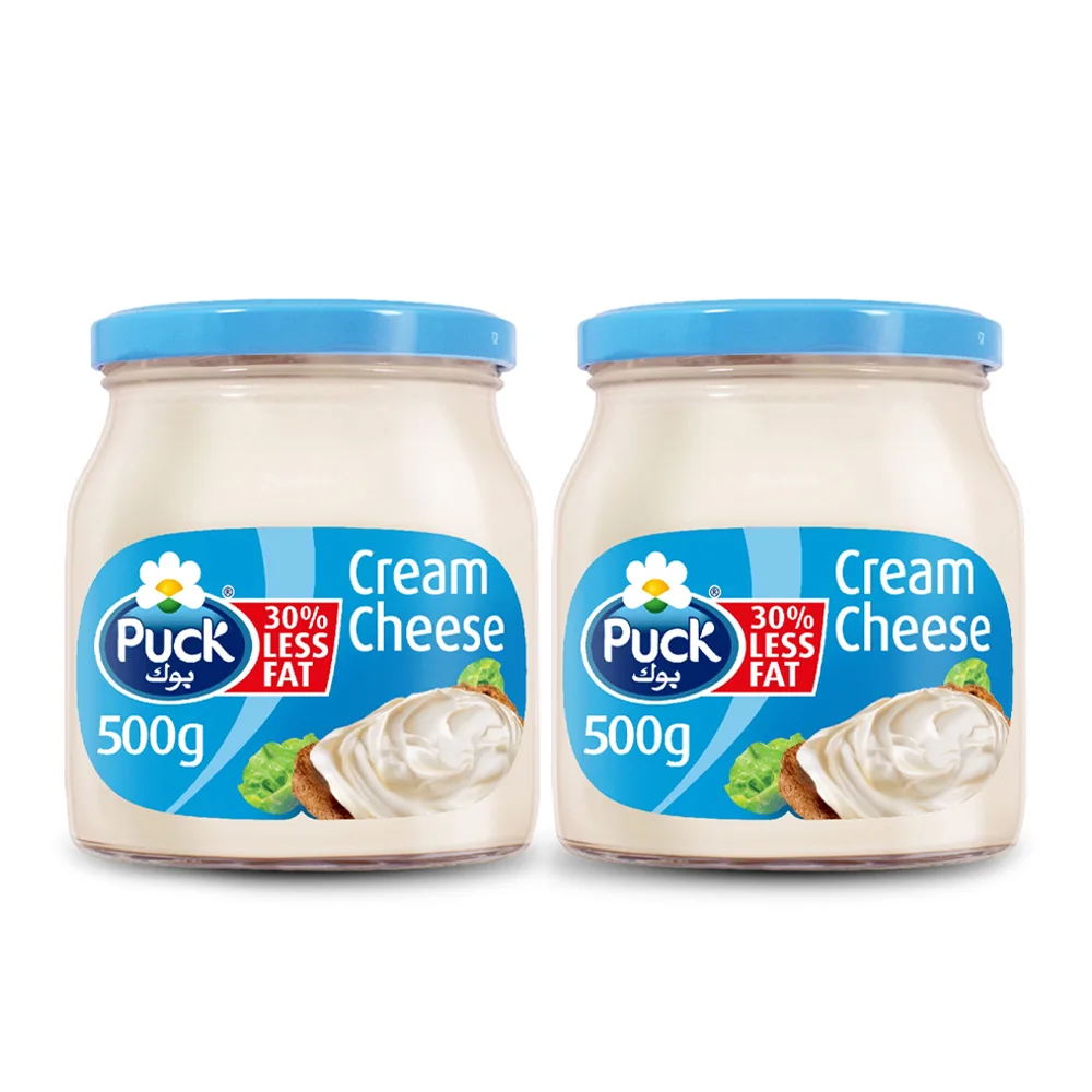 Puck Processed Puck Processed Cream Cheese Spread, 30% Less Fat, 500g × 2