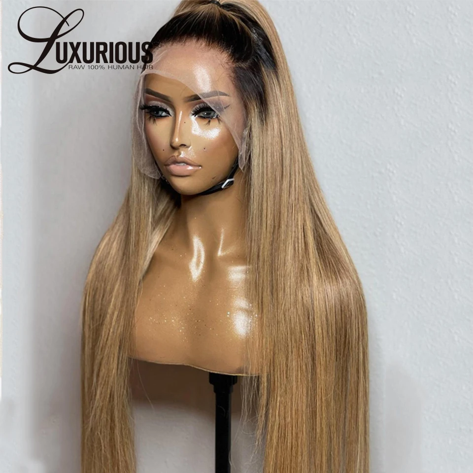 13x6 Honey Blonde Lace Front Wigs For Women Human Hair 13x4 Brown Straight Ombre Brown Wig Glueless Colored Brazilian Remy Hair
