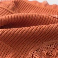 4 pièces culottes de bikini à bordure ondulée en dentelle, culottes intimes élastiques confortables et respirantes, lingerie et sous-vêtements pour femmes 5