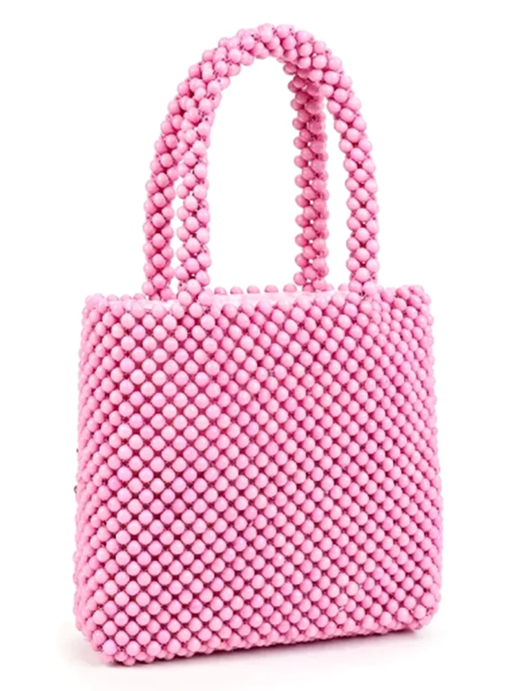 Designer Bead bag Pearl Bag Cute Brand Beaded Letter Totes Handbag - Main Image