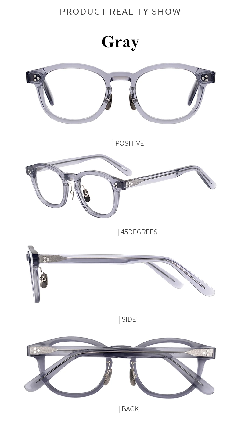 Japanische handgemachte Vintage Acetat Brillengestell für Männer Frauen Retro quadratische Brillen Top Qualität Unisex trendige Brillen – Detail 8