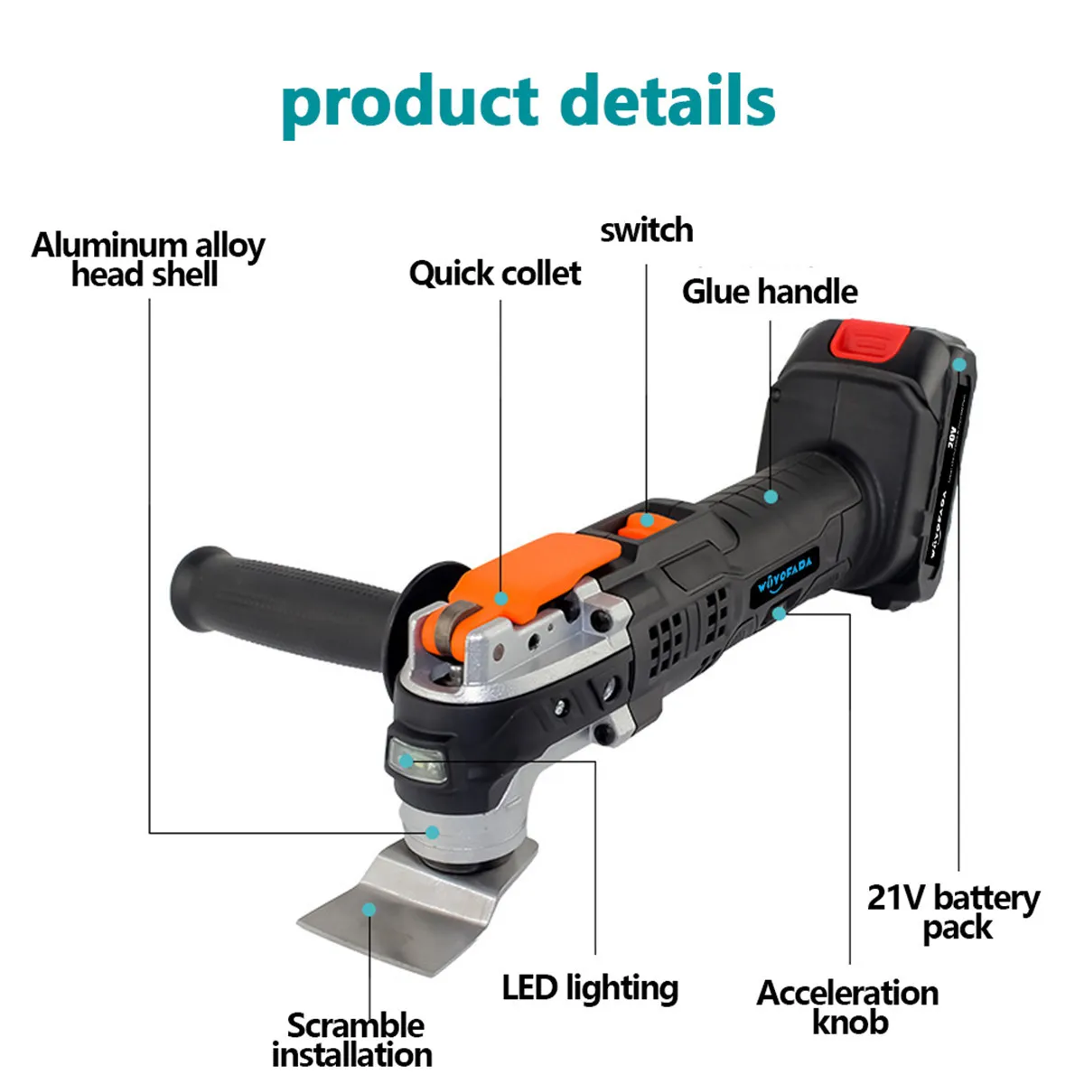 

Беспроводной Осциллирующий многофункциональный инструмент, электрическая пила, триммер, обрезка, лопата, режущий станок, деревообрабатывающий инструмент для Makita 18 в