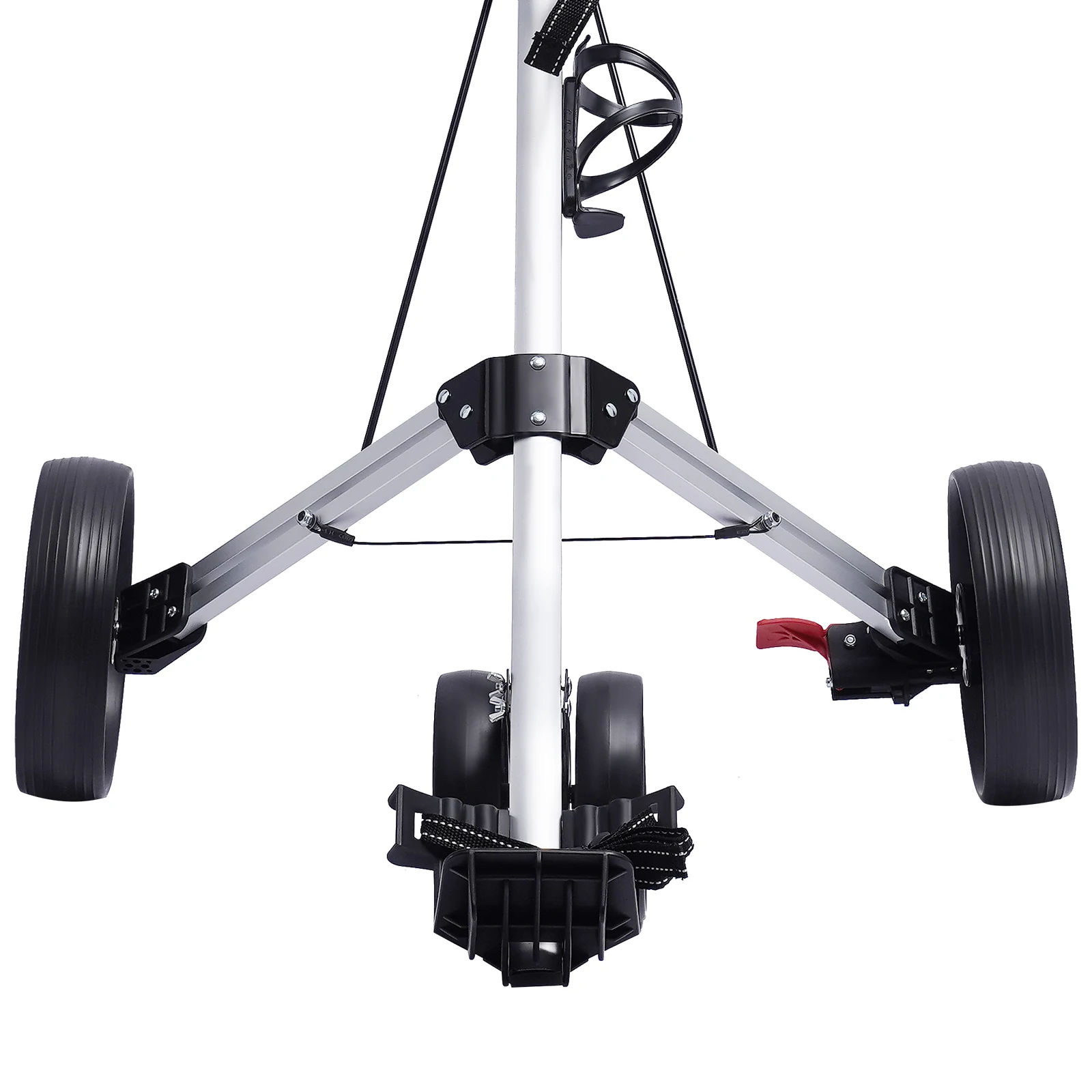 3 Wheel Push Pull Golf CART-Foot Brake-ONE Second to Open & Close Lightweight Push Pull Golf Cart Trolley Sturdy Foldable