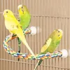 Bird Bite Toy Multi-color Parrot Standing Woven Rope Toy  Bird Chew Toy Bendable Pet Parrot Standing Perches  For Parakeet 2