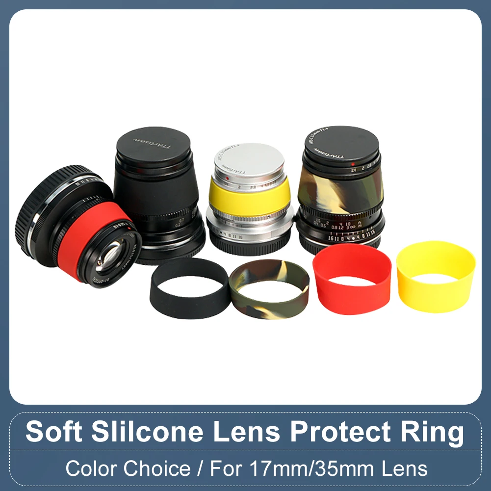 Ttartisan Soft Silicone Ring Lens Protector Ring Copertura Antipolvere Per 17Mm F1.4 Lens 35Mm F1.4 Lens Rosso Nero Giallo Camouflage