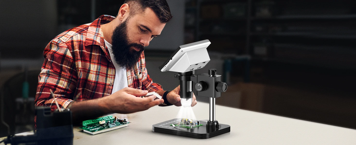 4.3'' IPS Coin Microscope 1000X Magnification Digital Microscope for Adults 8 LE