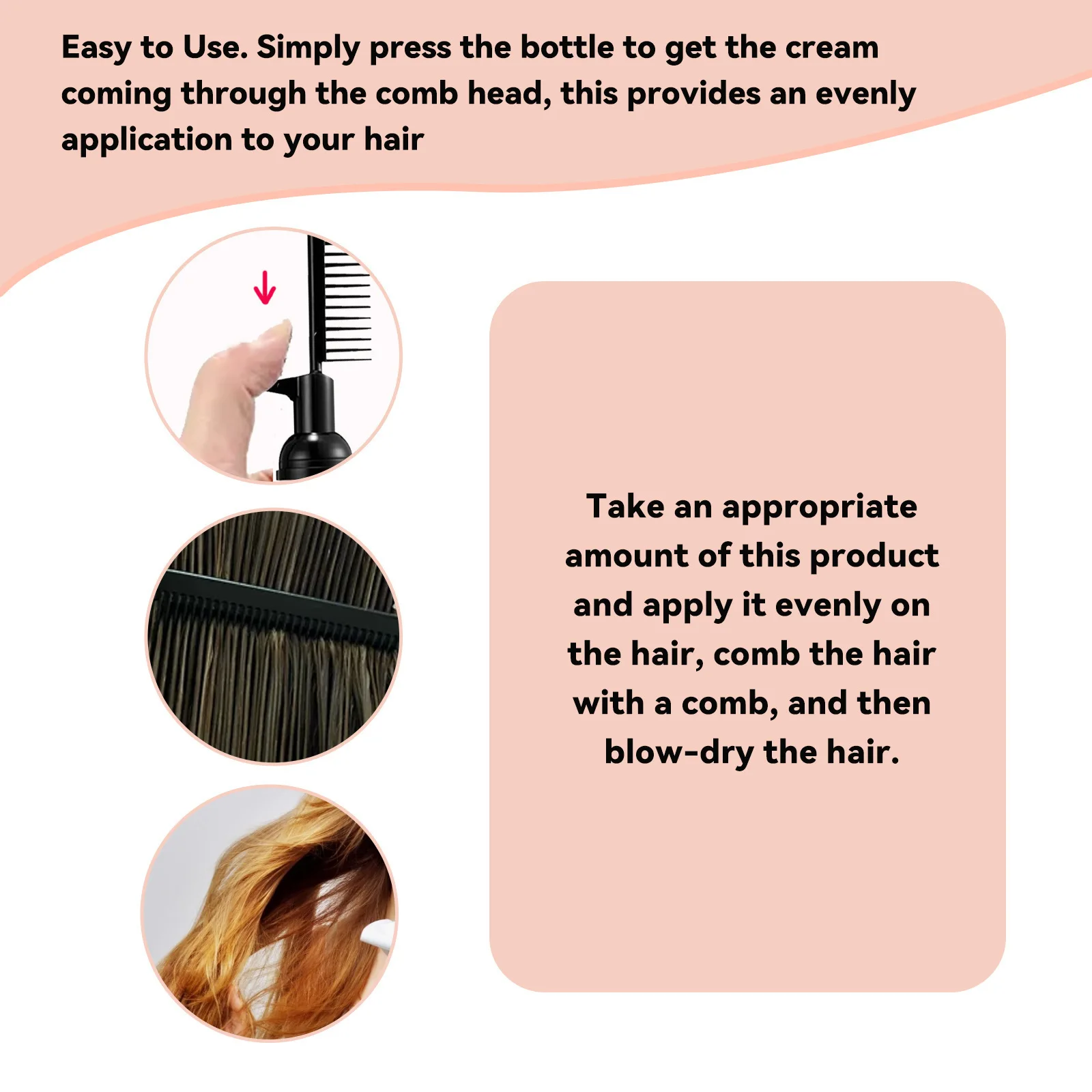 Straightening Hair Cream Smoothing Treatment Styling Comb Repair Damage Improve Curly Reduce Frizzy Hair Care