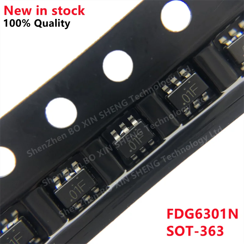 

50 шт., транзистор полевого эффекта FDG6301N Marking .01 SOT-363 25V 0.22A SMD (MOSFET)