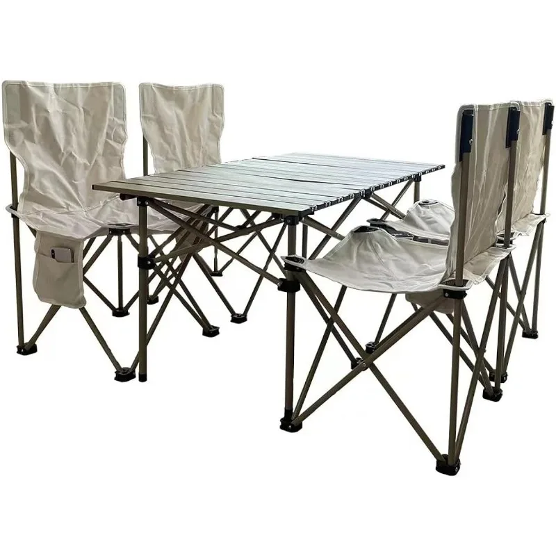 Portable Folding Picnic Table Chairs Set, Camping Travel Table Multi-Purpose for Patio, Garden, BBQ and Hiking with Carrying Bag