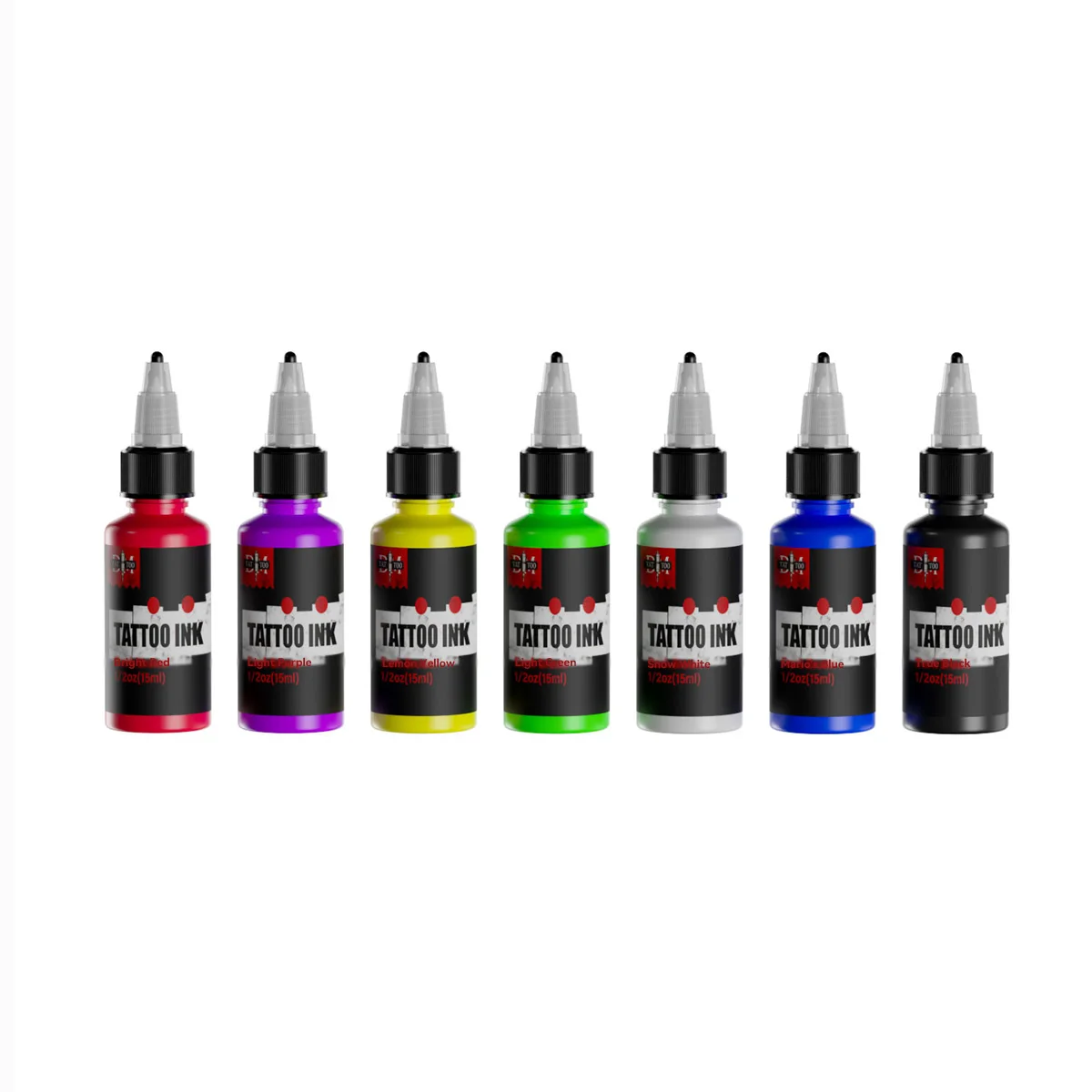 15ml 7pcs/kit Tattoo Ink Pigment with box Body Art Tattoo Kits Professional Beauty Paints Makeup Supplies Semi-permanent tattoo ink tattoo ink pigment tattoo ink kit