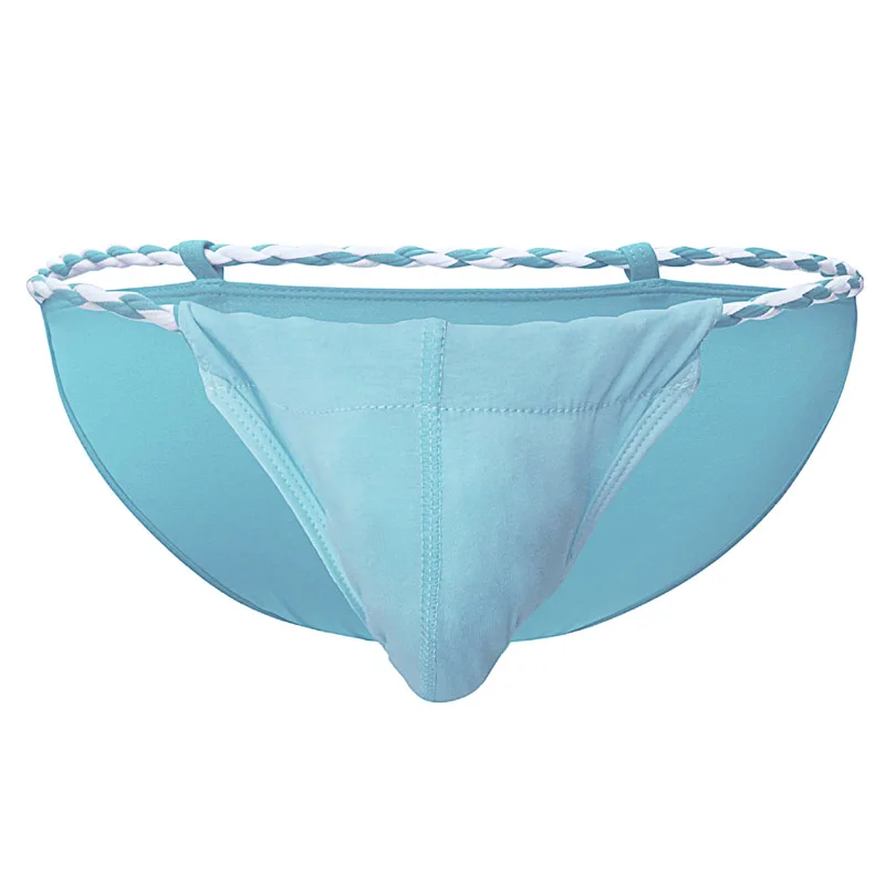 Men Sexy Rope Belt Briefs Natural Cotton Underwear Low Waist Penis Pouch Thongs High Slit Male Panties Jockstrap Man Lingerie 3