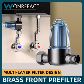 Stainless Steel Water Heater Prefilter with Cleanable Brass Filter Element 1
