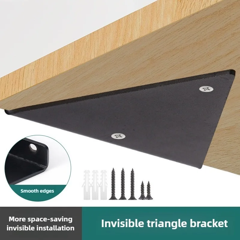 Dreieckige Regalhalterungen, robuste Metall-Wandhalterungen, schwebende dekorative Regalstützen für den Haushalt, Verbindungsbeschläge mit Schrauben – Detail 1