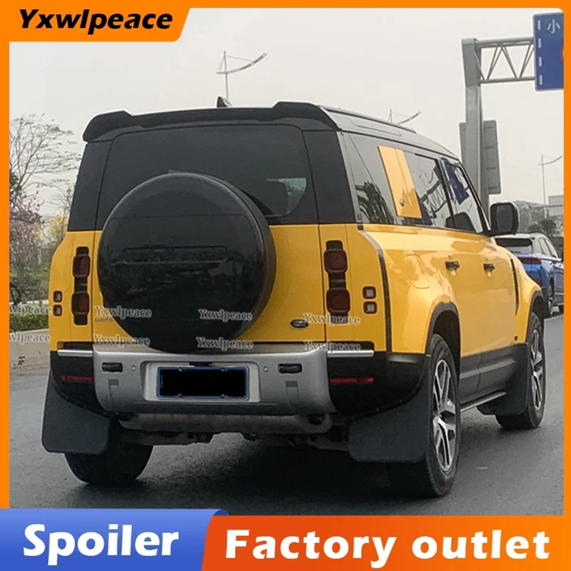 

Rear Roof Trunk Lip Spoiler Wing For Land Rover Defender 90 110 2019-2022 White Black Carbon Fiber Look