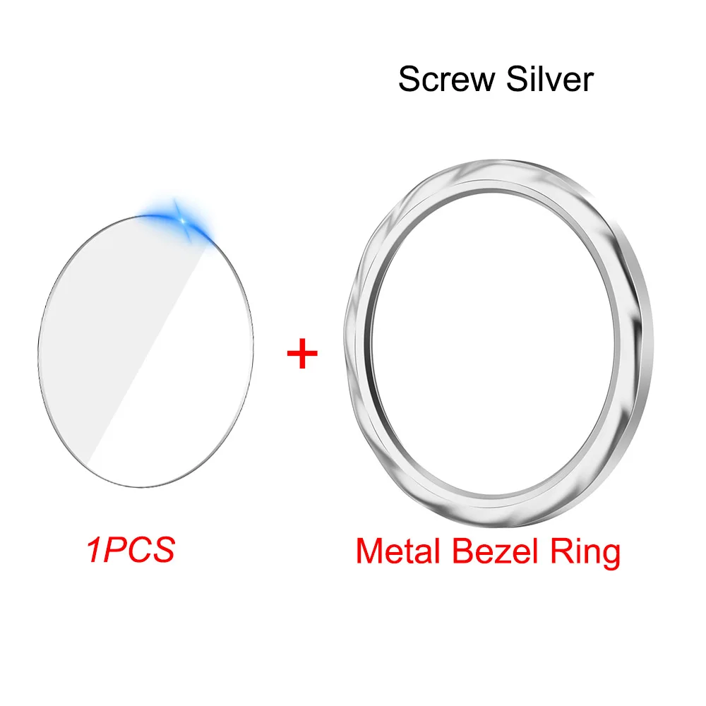 Premium Metal Bezel Ring with Tempered Glass Protective Film