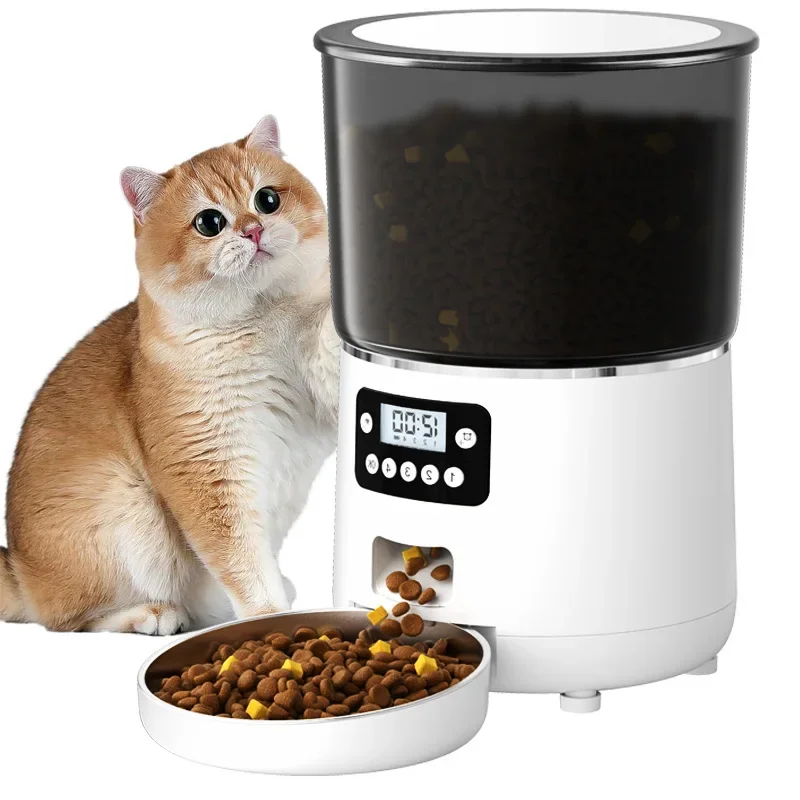 

New Pet Automatic Feeder Smart APP Timing and Quantitative 4L Grain Storage Bucket WIFI Cat and Dog Feeding Machine