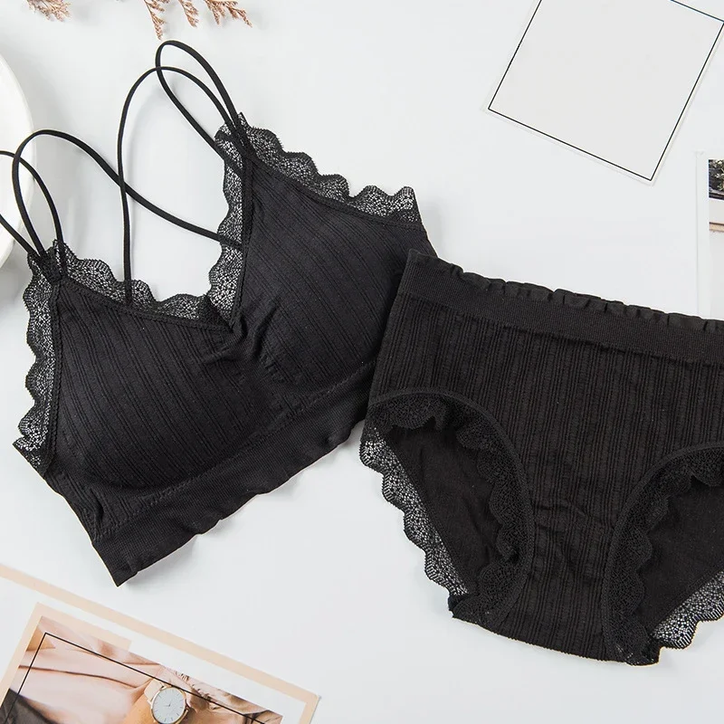Sexy Seamless Tops Set High Waist Panties Women Wireless Underwear Suit Soft Padded Bras Set Backless Bralette Lingerie women lingerie set,women underwear set,sexy bra set
