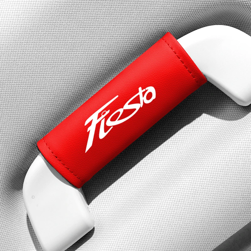 가죽 자동차 지붕 팔걸이 당김 장갑, 문짝 핸들 보호 커버, 포드 피에스타 MK8 MK7 MK6 MK4 자동차 실내 장식, 1 개