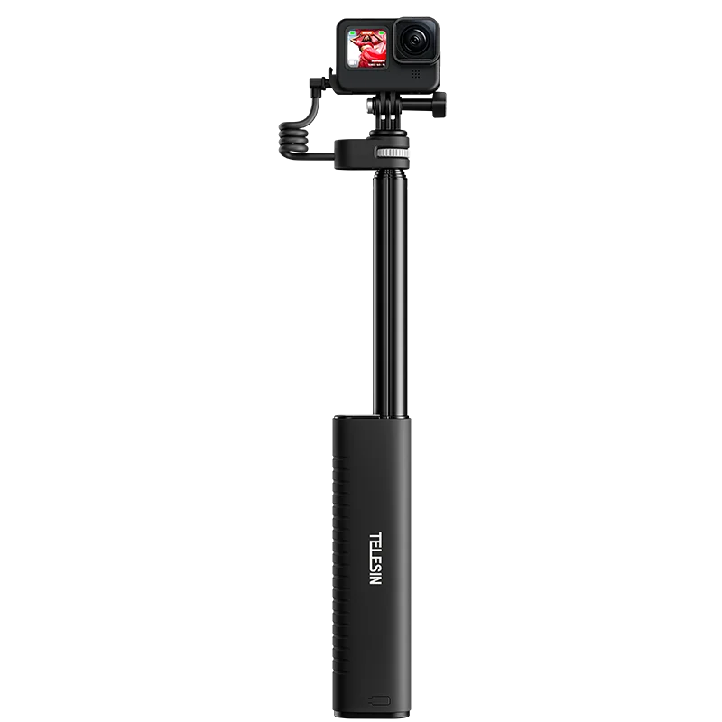 TELESIN 10000mAh Powerful Rechargeable Selfie Stick with USB-C Charging  Cable for Cameras/ Phones