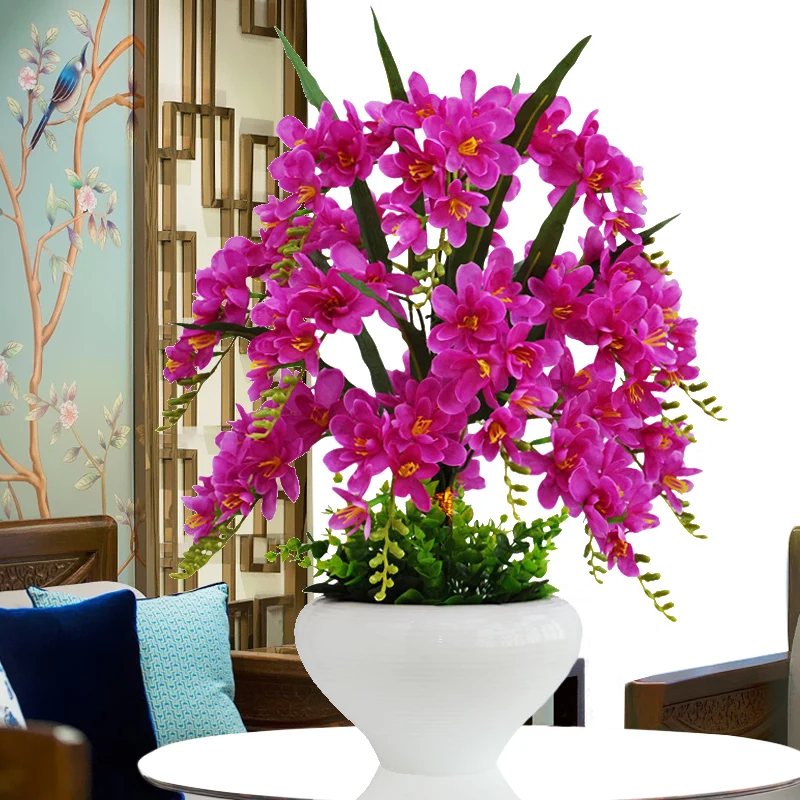 

Искусственный цветок Phalaenopsis ваза набор поддельные цветы пластиковые украшения для дома гостиной крытый бонсай дом Декор Рождество