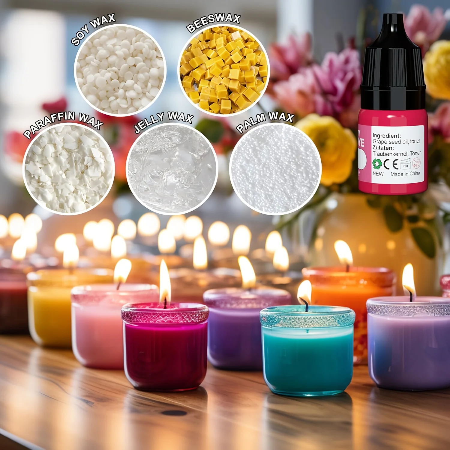 Candle dyes pigment Candle dyes kit Blingfun Candle Dyes-Pro Candle & Soap Oil Dyes (24 Colors), Vibrant Colors for DIY Candles & Soaps, Highly Concentrated.