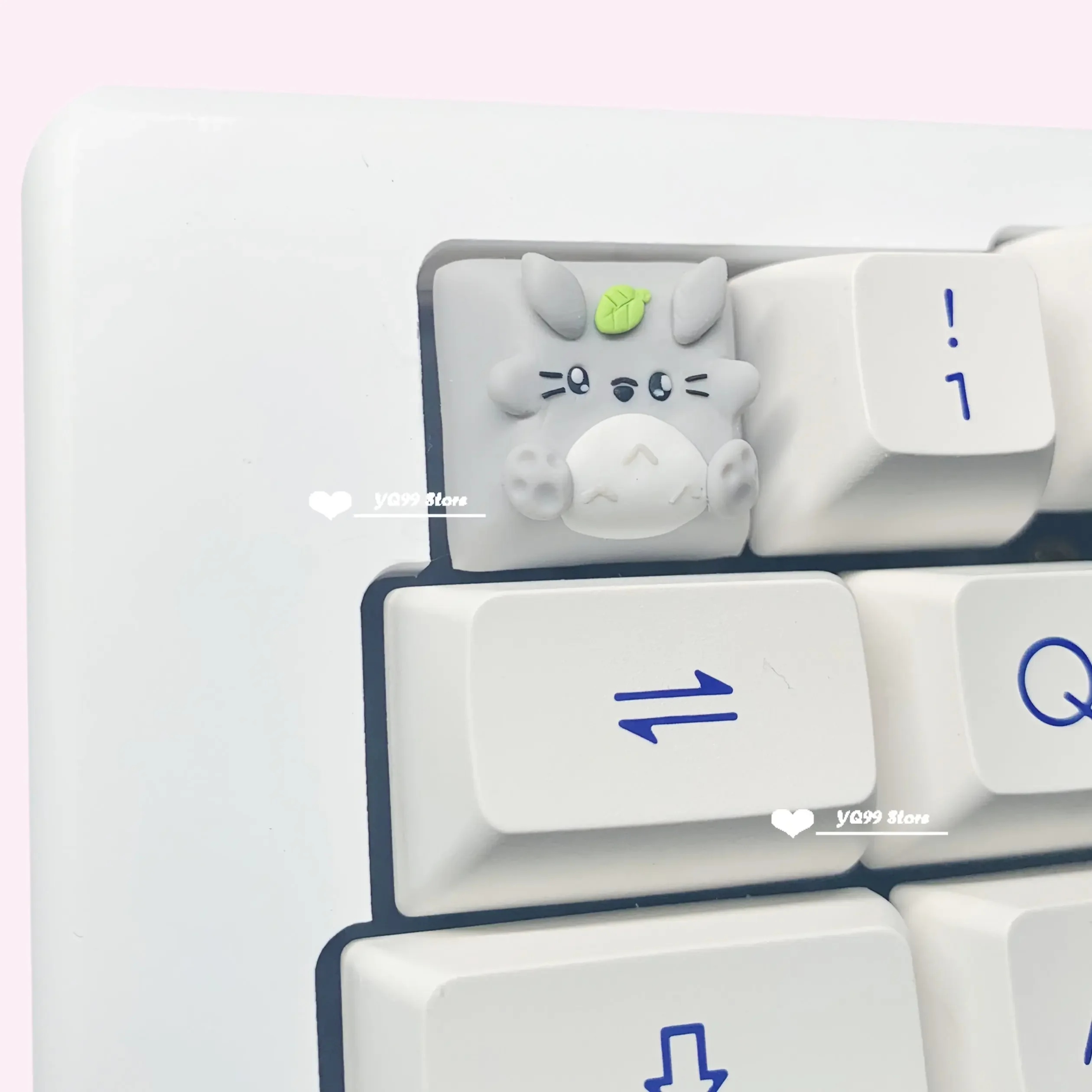 Teclado Mecânico Bonito dos Desenhos Animados Argila Keycap Personalidade Handmade Tridimensional Keycap Rosa Branco Roxo Esc Lovely Keycaps - Imagem 3