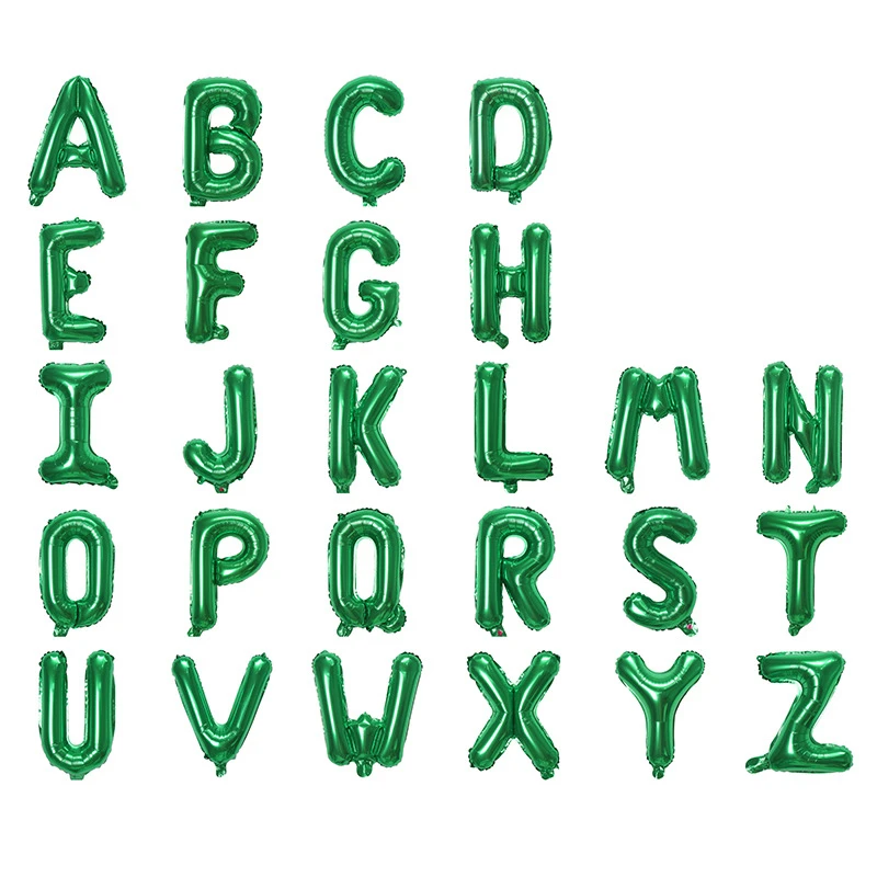 Description Picture 2 of item16inch Green Letter A to Z Alphabet Foil Balloons Birthday Party Wedding Decoration Event & Party Supplies Birthday Balloons