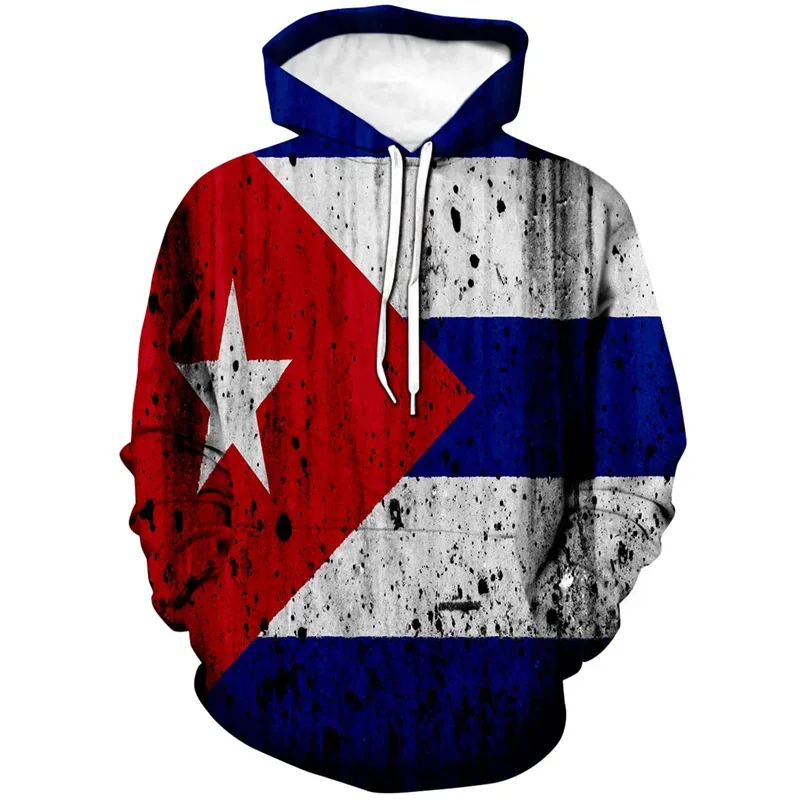 thumbnail image 1 of Sudadera con capucha con estampado 3D de la bandera de Cuba para hombre, sudaderas de manga larga con patrón cubano, tops tipo pulóver, sudaderas deportivas de moda para correr, sudaderas de gran tama, 1 of 5