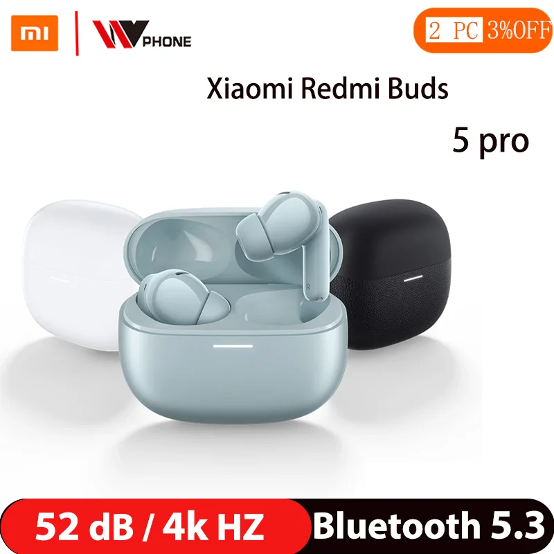 

Xiaomi Redmi Buds 5 Pro Bluetooth Earphone TWS True Wireless Earbuds 52dB Noise Cancelling Mic Headphone Headset LHDC 5.0 Hi-Res