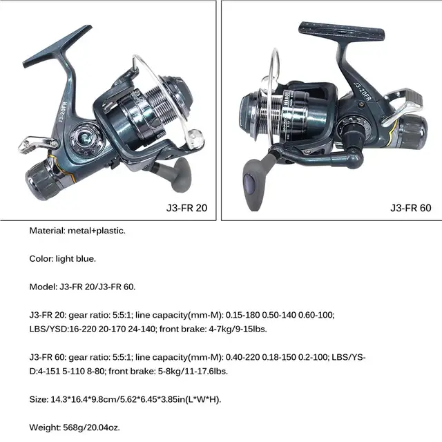 5 5 1 Gear Ratio Baitcasting Reel Front and Rear Double Brake Fishing Spinning Reel Smooth Powerful Spin Reel for Sea 6