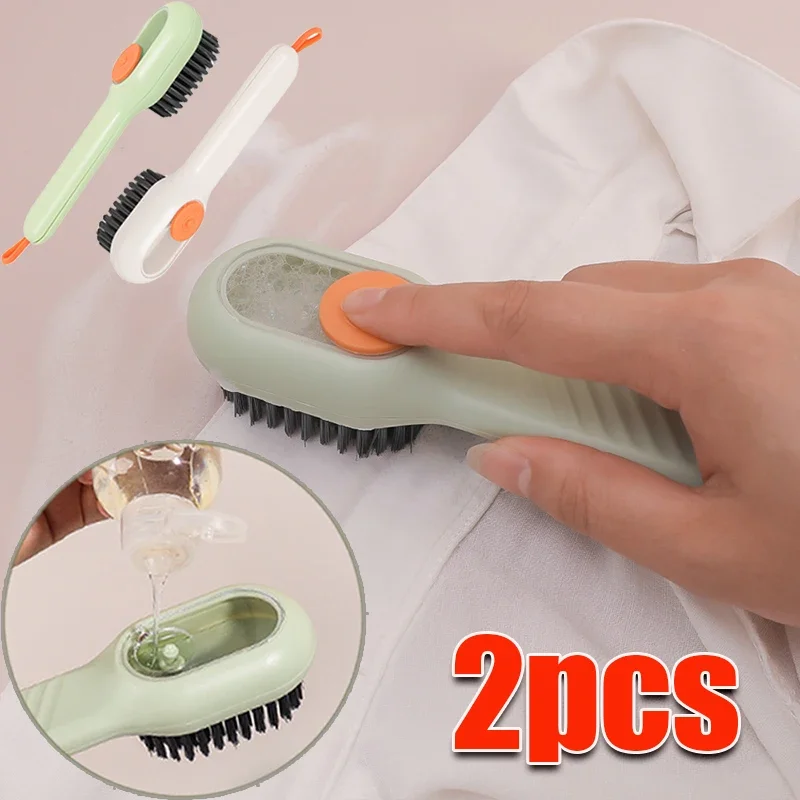 

1/2Pcs Soft-Bristled Liquid Shoe Brush Hanging Long Handle Laundry Cleaning Brushes Multi-Functional Household Cleaning Tools