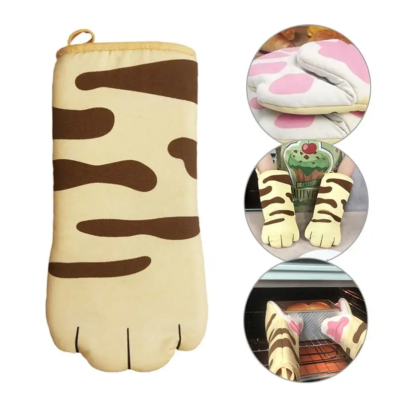 Cute Cartoon Design Oven Mitts Heat Resistant Cooking Gloves  Multifunctional Breathable Non Slip Anti-scalding Kitchen Gloves -  AliExpress