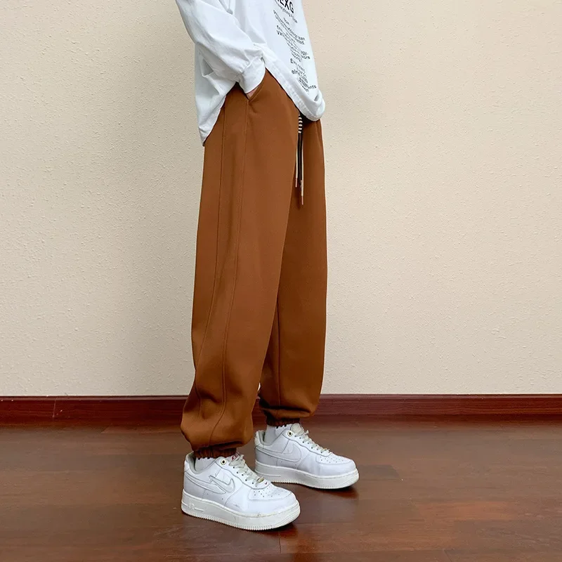 Loose Men's Workwear Pants Spring Summer Harajuku Sports Casual Nine Points Trendy Brand Cuffed Long Trousers