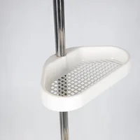 Bathroom Corner Shower Tension Pole Rust Proof Telescopic Rod 4 Tier Storage Rack Shower Organizer Stainless Steel Decor Shelf 2
