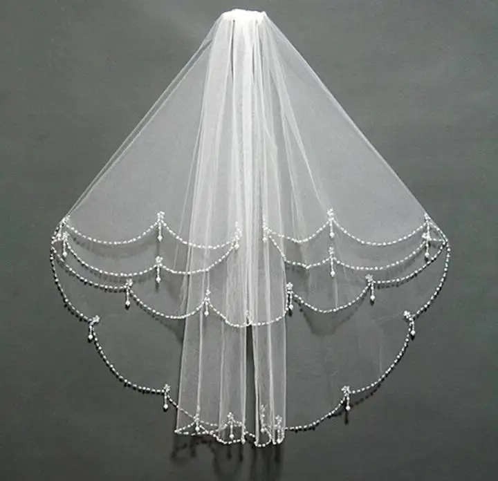 

Short Tulle Wedding Veils Two Layer With Comb White Ivory Bridal Veil for Bride for Marriage Wedding Accessories