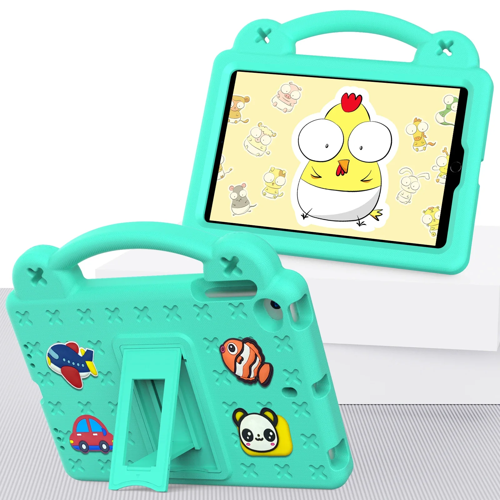 Children's Shockproof Cartoon Bear Tablet Case, EVA Foam Protection, 7.9-Inch