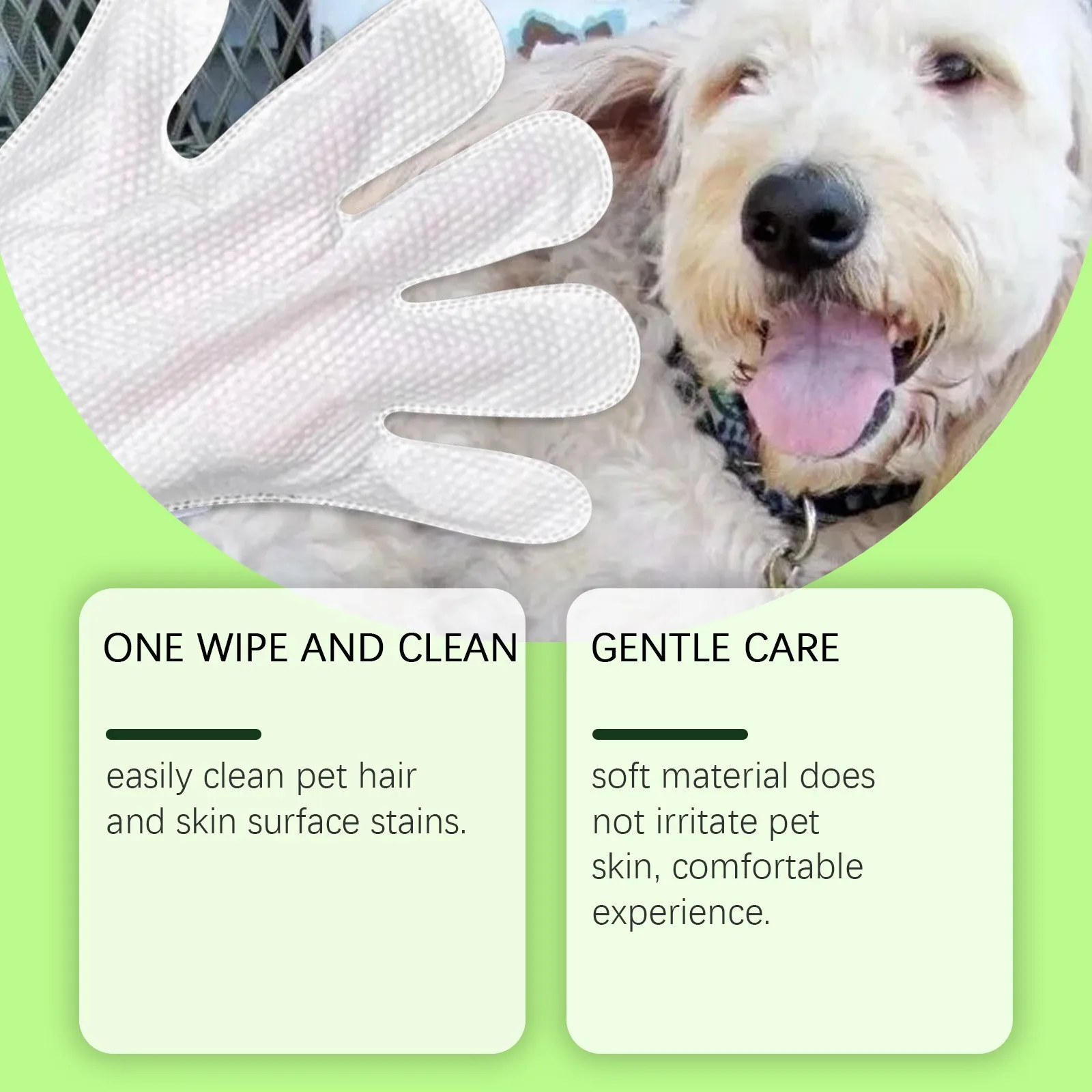 Pet Cleaning Gloves 5 Pairs Washing Gloves Comfortable Grooming Wipes For Dogs Gentle Puppy Scrubber Kitten Washing Mitten For