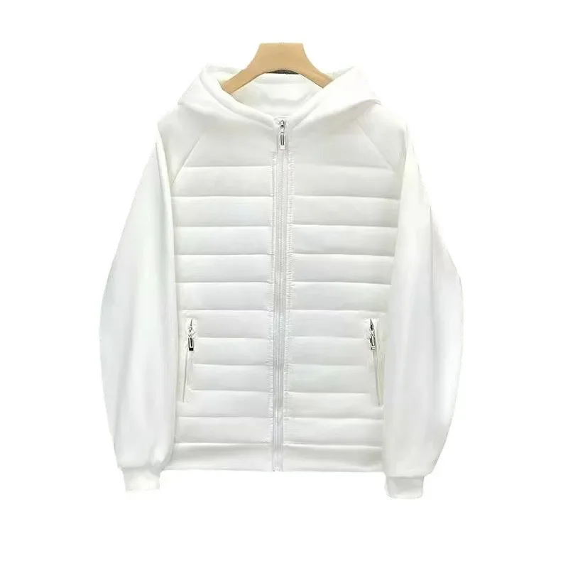 Cotton Jacket Hooded Solid Color Cotton Coat Jacket Grey Black Off-White Loose Fit Versatile Casual Unique Couple Style Jacket For Men
