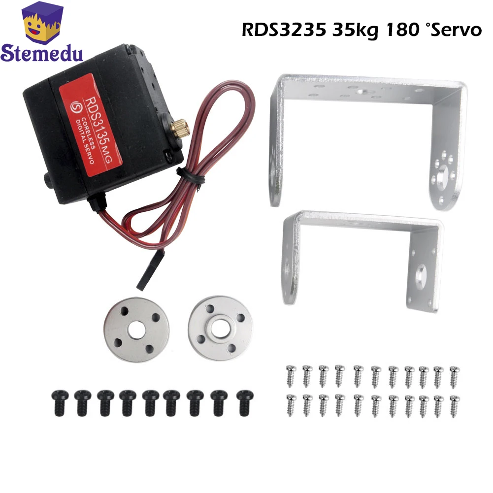 35Kg Servo 180 ° Dc 5-7.4 Rds3235 Coppia Digital Metal Gear Rc Robot Servo Coreless Motor Servo Con Staffe No Waterproof